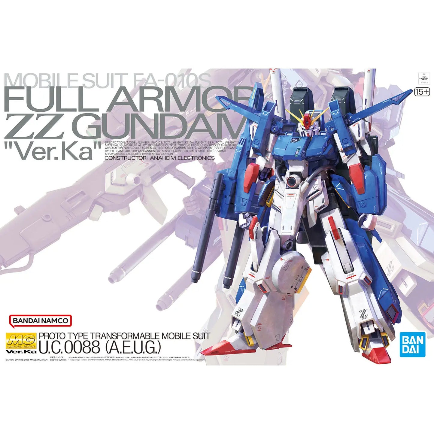 1/100 MG FULL ARMOR ZZ GUNDAM VER.KA